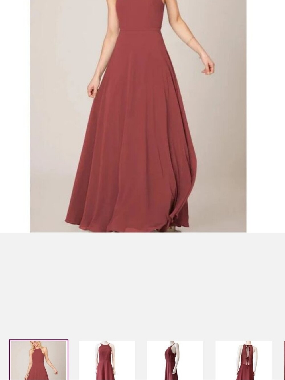 New SORELLA VITA Women's Sangria Halter Neck Chiffon Bridesmaid Dress Size 14